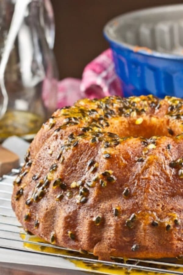 passionfruit citrus syrup cake