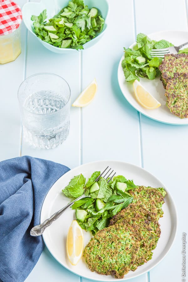 Pea & Mint Pancakes recipe - these bright and light sweet pea pancakes are perfect for weekend brunch and are gluten free | DeliciousEveryday.com