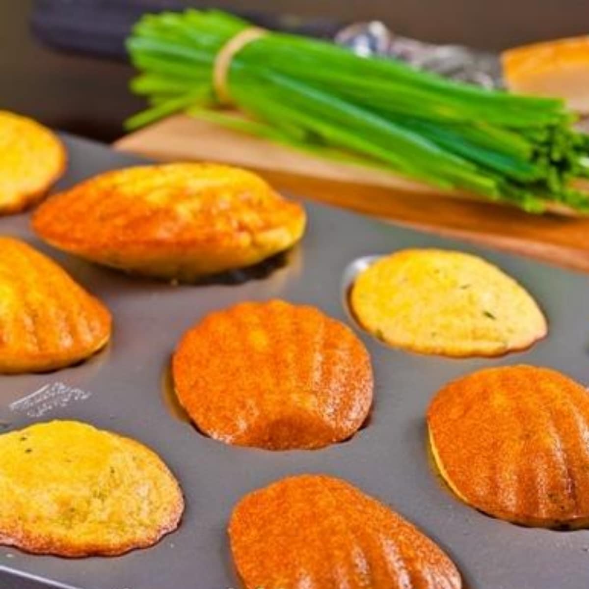 Polenta Parmesan Chive and Garlic Madeleines