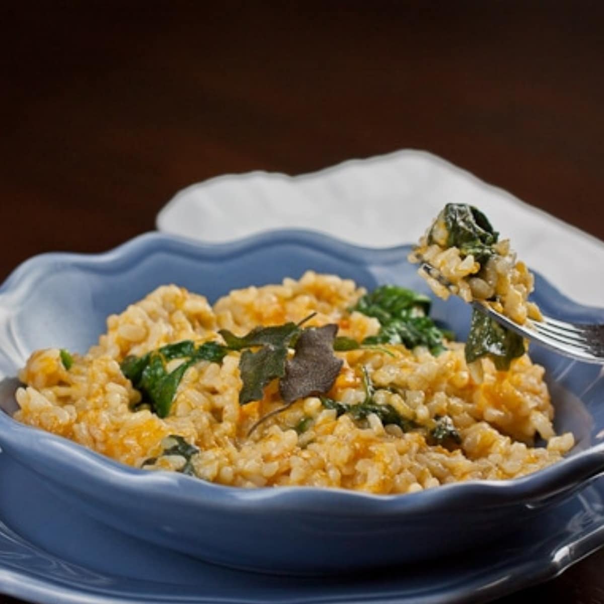 Pumpkin and Spinach Risotto In the Pressure Cooker