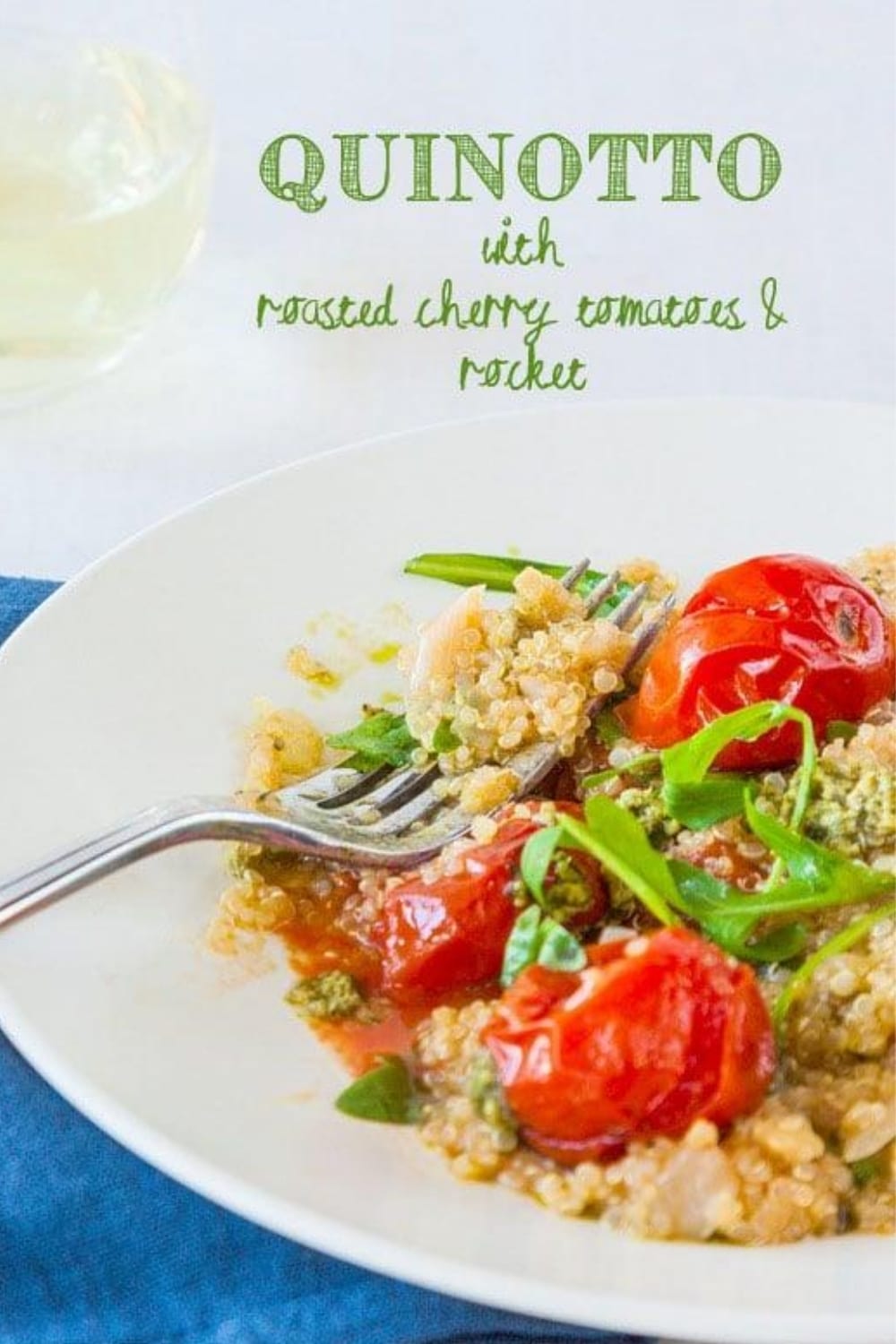 Quinoa risotto (quinotto) with roasted cherry tomatoes