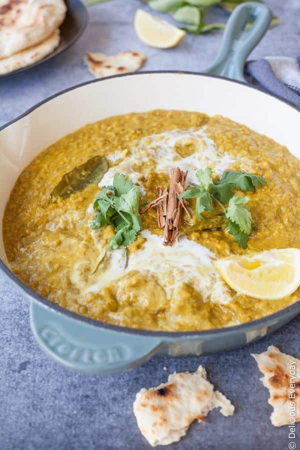 Red lentil dahl with coconut milk - ready in 30 minutes this beautiful golden dahl is the ultimate in comfort food | DeliciousEveryday.com