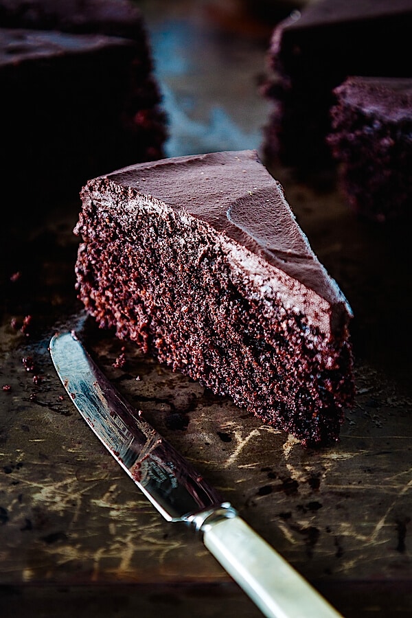 Roasted Cocoa Gluten Free Chocolate Cake recipe - this is the ultimate in gluten free chocolate cakes and super easy! Topped with a salted chocolate glaze it is a chocolate lovers paradise | deliciouseveryday.com