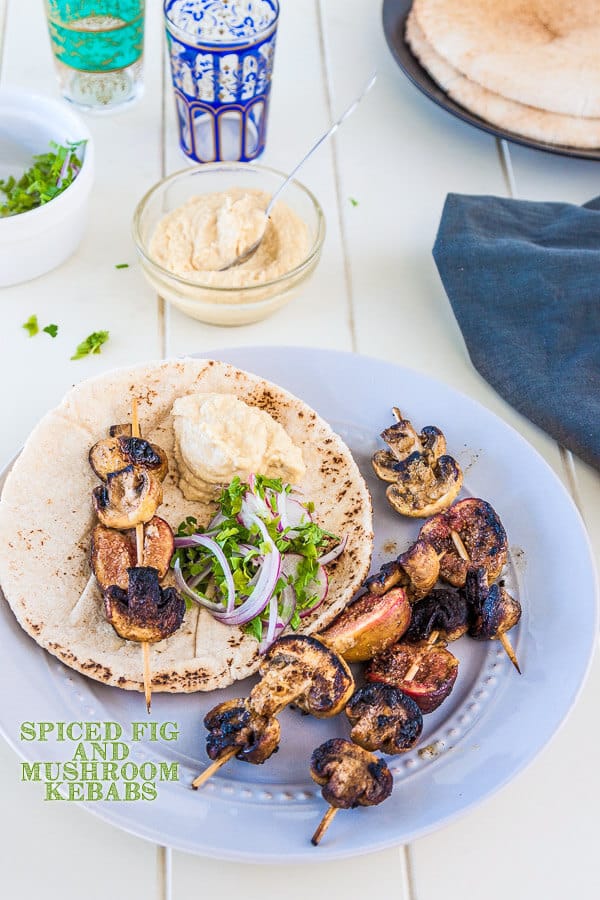 Spiced Fig and Mushroom Kebabs recipe - #vegetarian kebabs | DeliciousEveryday.com