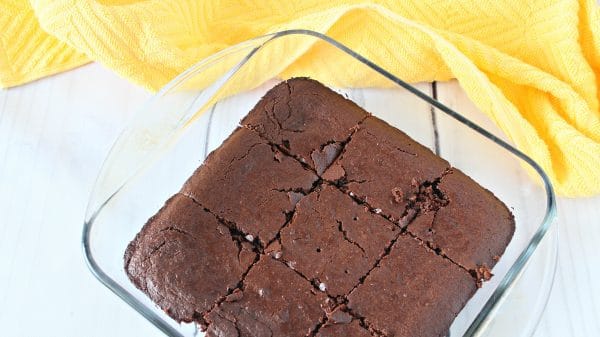 freshly baked vegan brownies from the oven