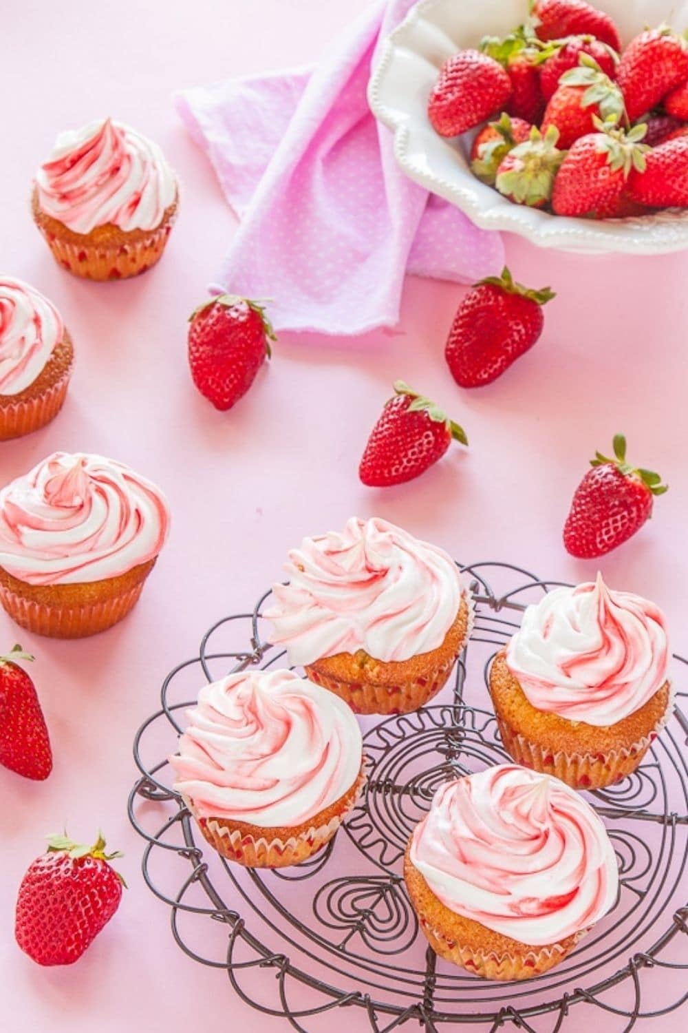 Strawberry Meringue Cupcakes