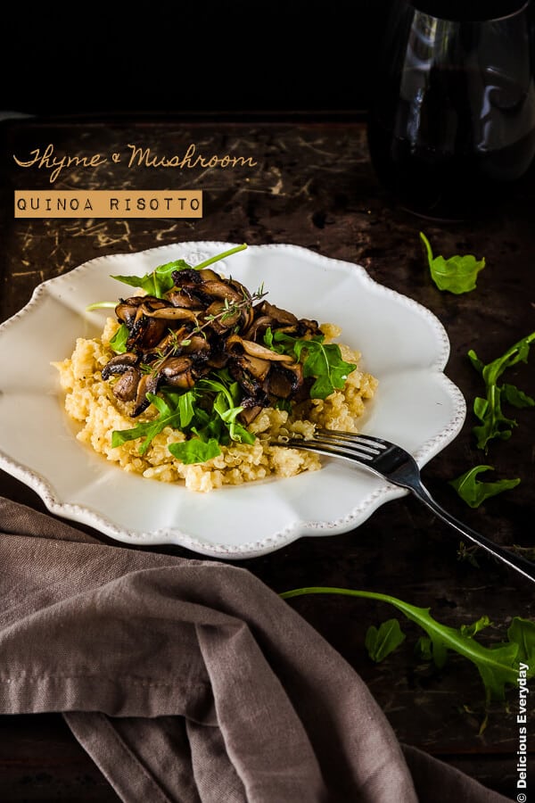 Thyme and Mushroom Quinoa Risotto Recipe {vegan} | DeliciousEveryday.com