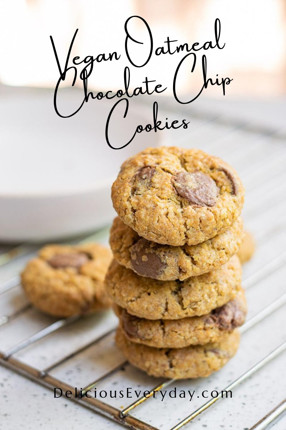 Vegan Oatmeal Chocolate Chip Cookies - Oh My Veggies