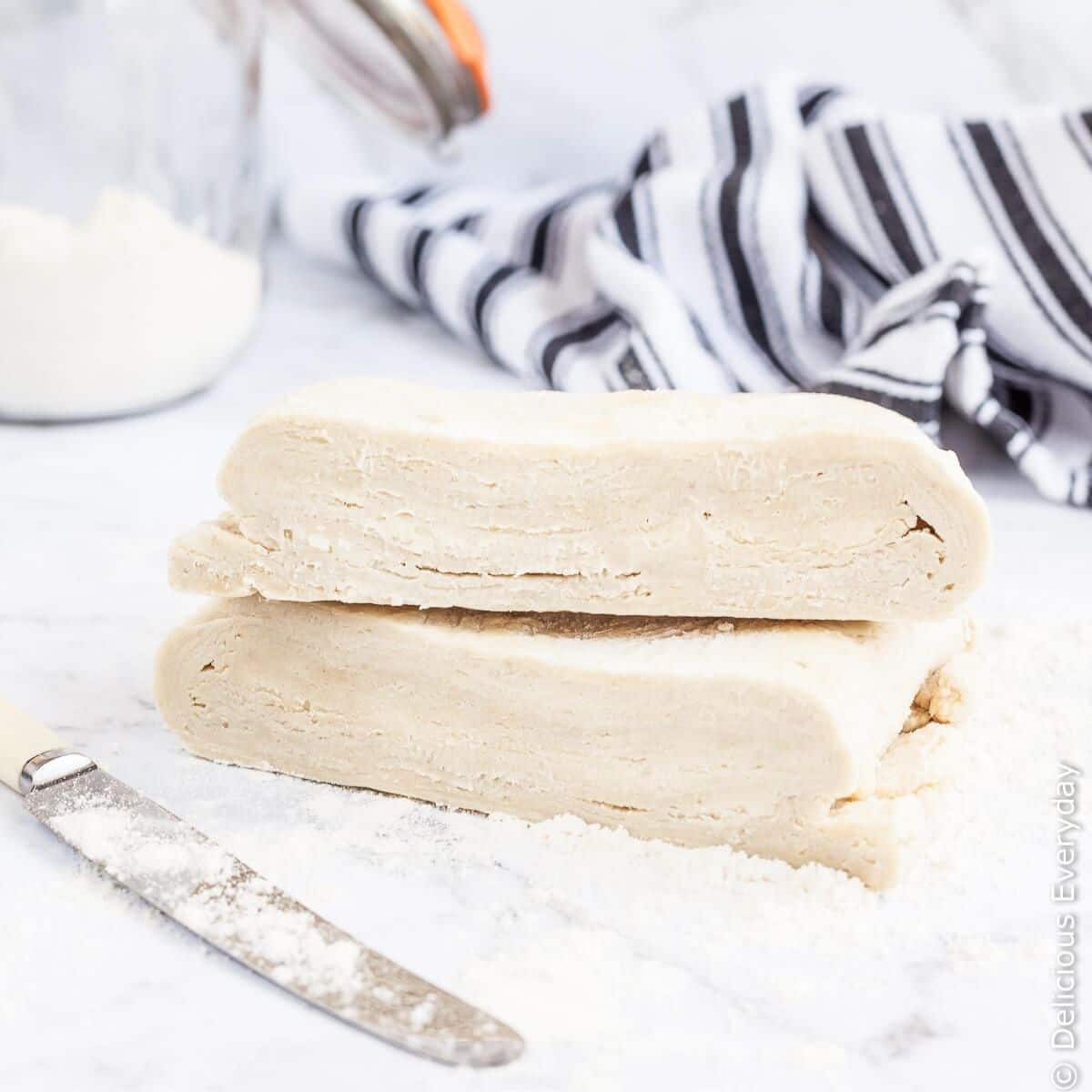 vegan puff pastry being prepared