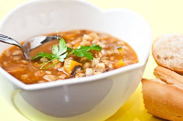 Barley and vegetable soup recipe