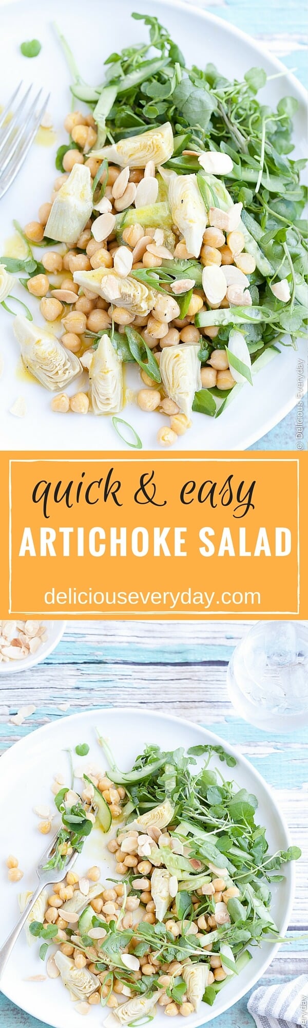 This easy to throw together vegan Artichoke Salad is a wonderful fresh and light lunch that can be thrown together in 10 minutes. 