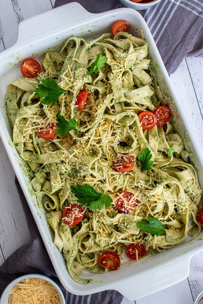 vegan avocado spinach pasta