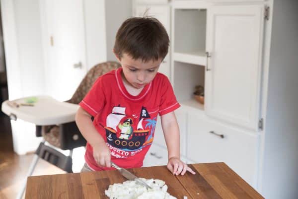 child cooking