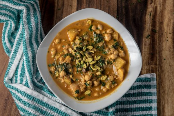 butternut squash curry being served