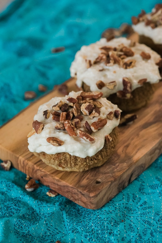 carrot cake cupcakes with maple cream cheese frosting