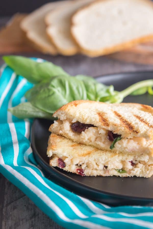 cranberry grilled cheese being served
