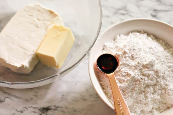 ingredients for making cream cheese frosting