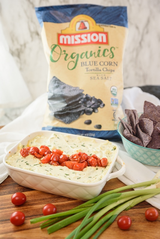 goat cheese dip in baking pan