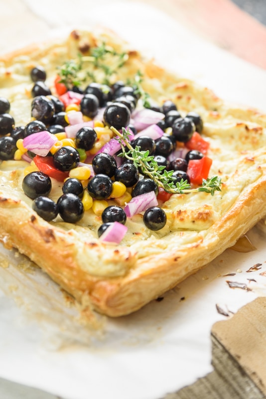 goat cheese tart being served