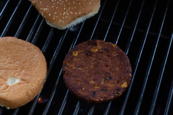 veggie burger on the grill