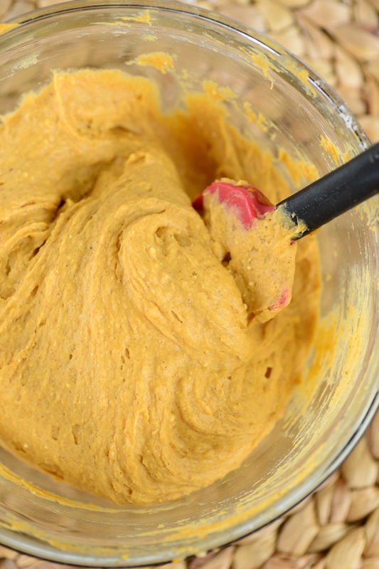 batter ready to make healthy pumpkin muffins