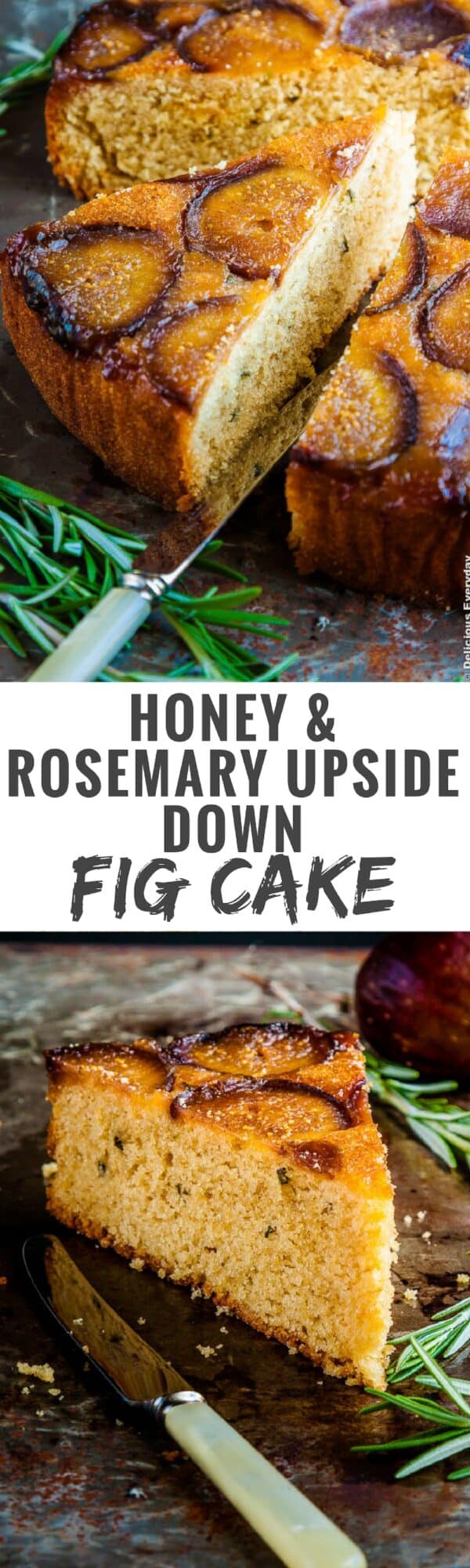 This Upside Down Fig Cake is a beautiful cake, with a tender crumb, and a subtle surprise of rosemary. 