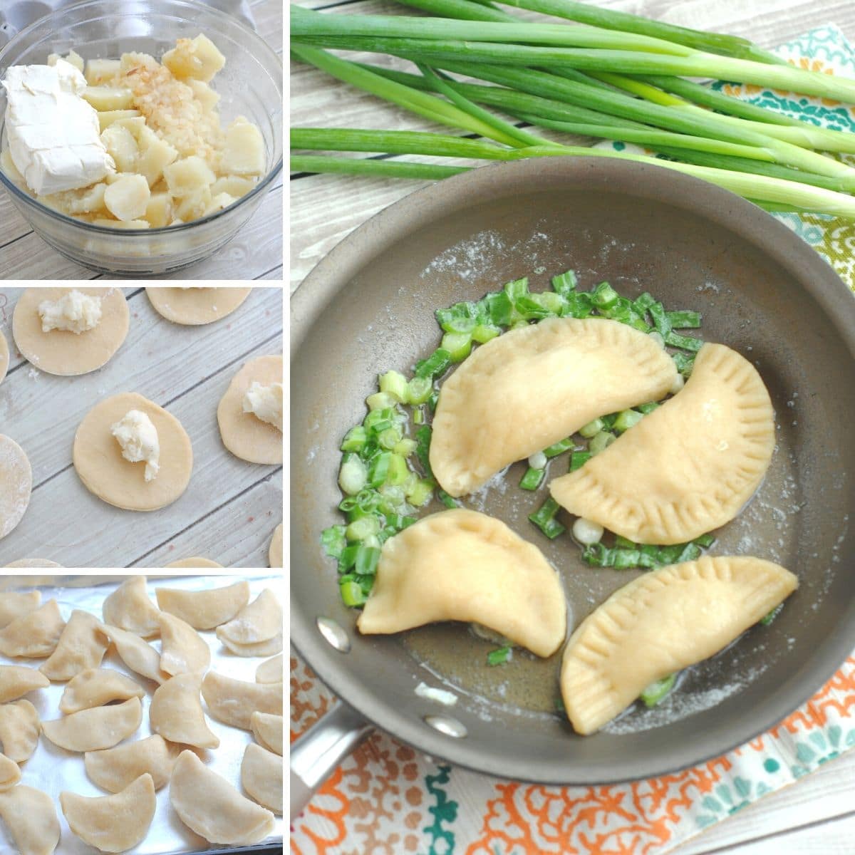 homemade pierogies collage