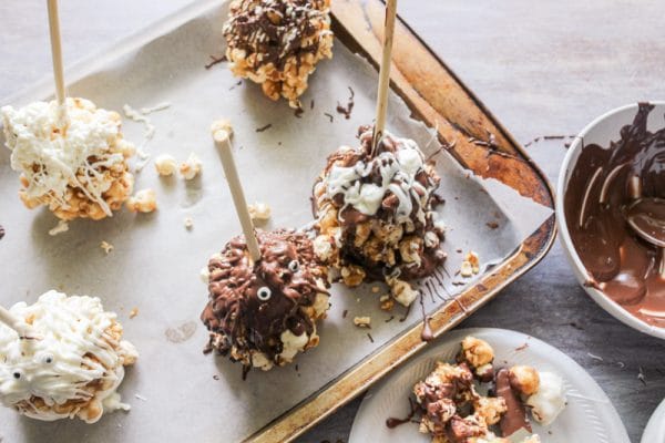 How to Make Popcorn Balls {caramel, gluten-free}, caramel popcorn balls, halloween popcorn balls