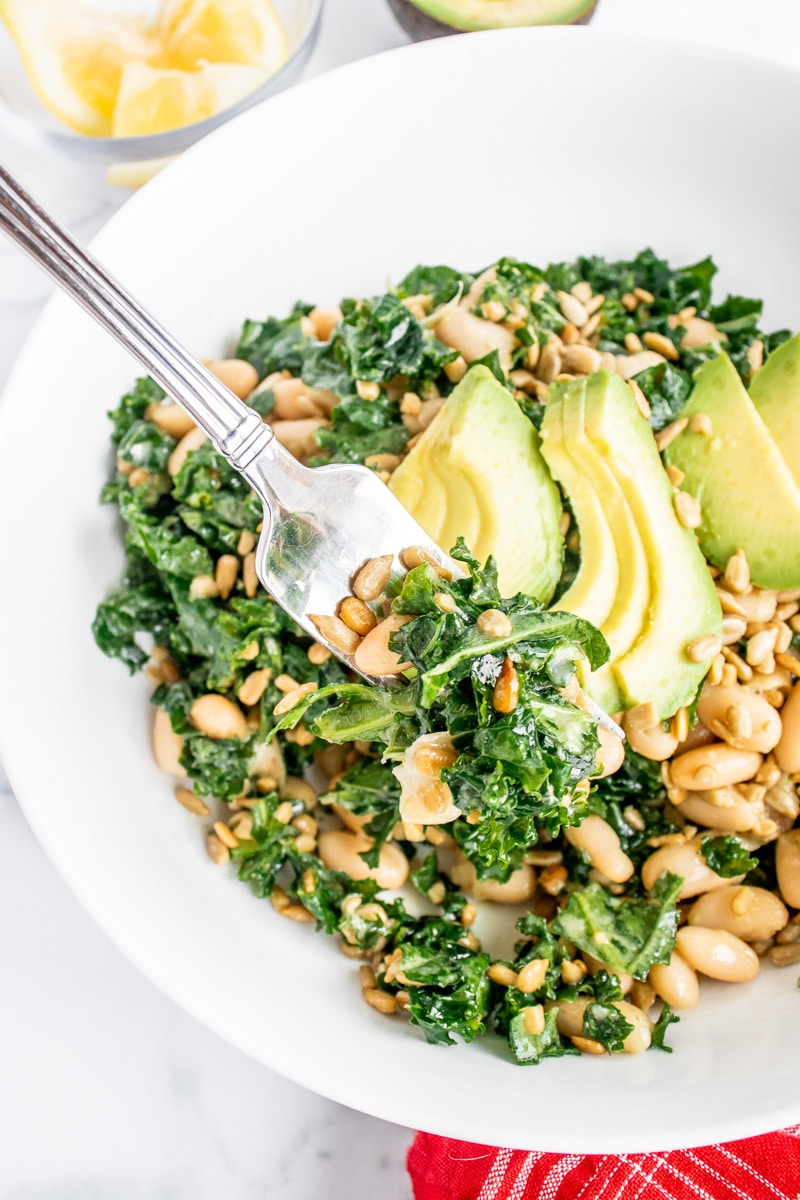 white bean and kale salad