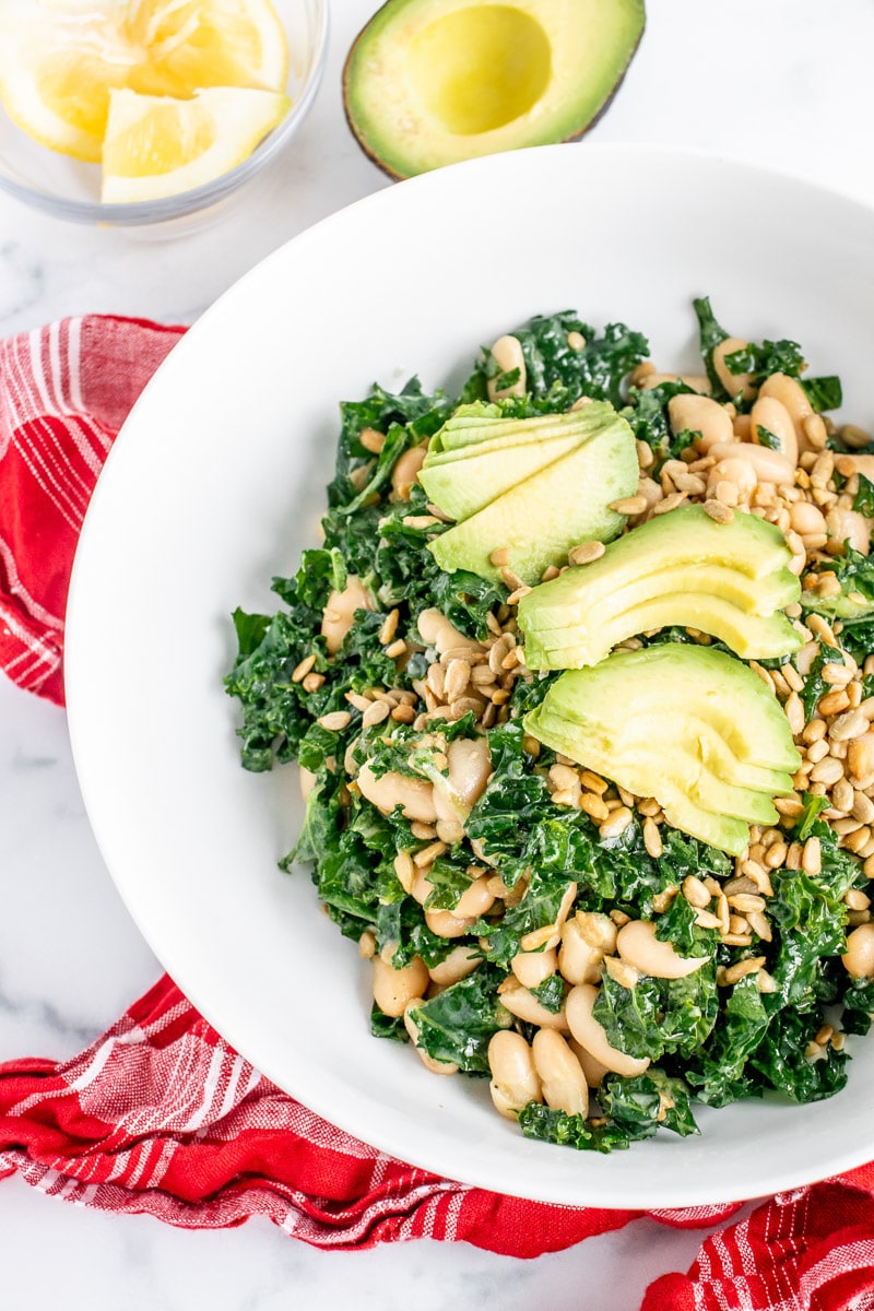 Kale Avocado Salad (with Lemon Dijon Dressing!) - Oh My Veggies