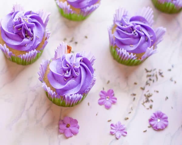 Lavender Cupcakes With Buttercream Frosting lavender buttercream