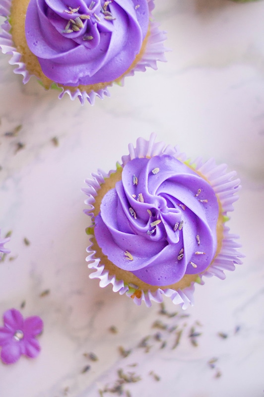 Lavender Cupcakes With Buttercream Frosting lavender buttercream