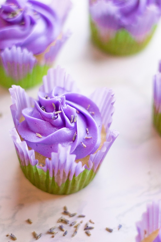 Lavender Cupcakes With Buttercream Frosting lavender buttercream