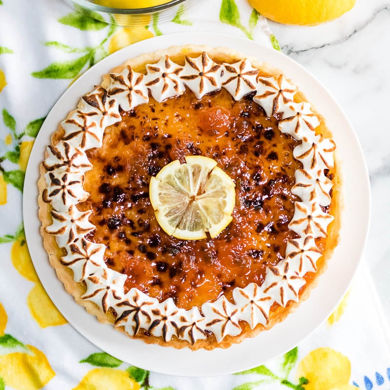 piping on a lemon tart