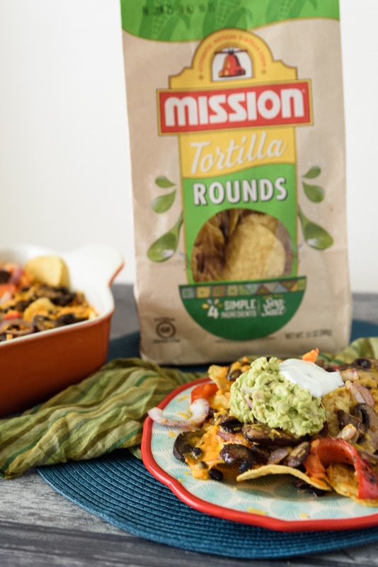 loaded vegan nachos on a plate 