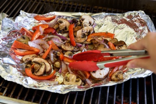 grilling veggies for vegan nachos