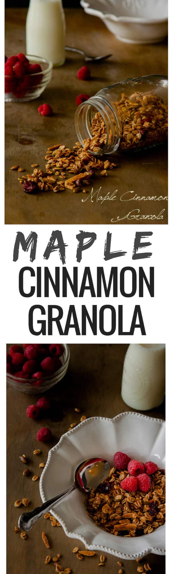 Packed with oats, nuts, seeds and the fragrant sweetness of maple syrup, this Maple Cinnamon Granola is a healthy and a wonderful way to start the day. 