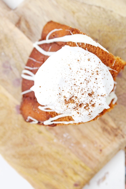 pumpkin cake with whipped cream