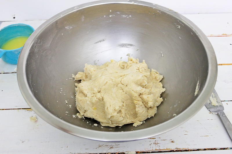 Mix the dough just until it comes together and forms into a ball