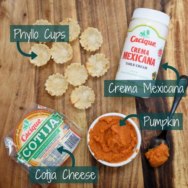 infographic showing ingredients for pumpkin puffs recipe