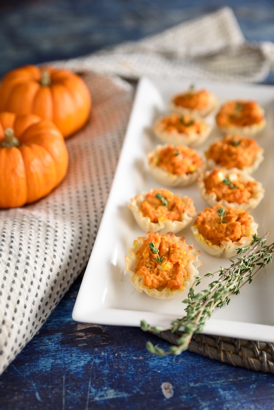pumpkin puffs being served for a holiday celebration