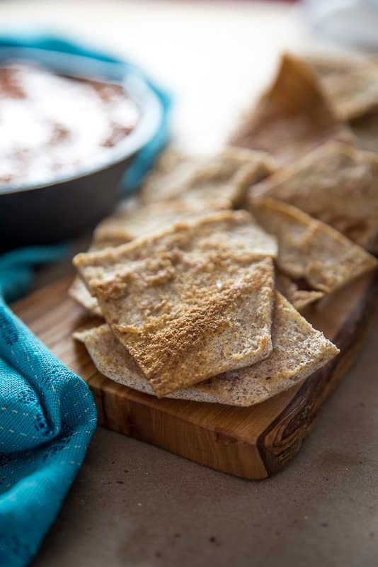 pita chips with feta dip