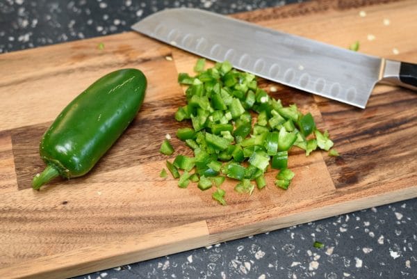 chopping a jalapeno