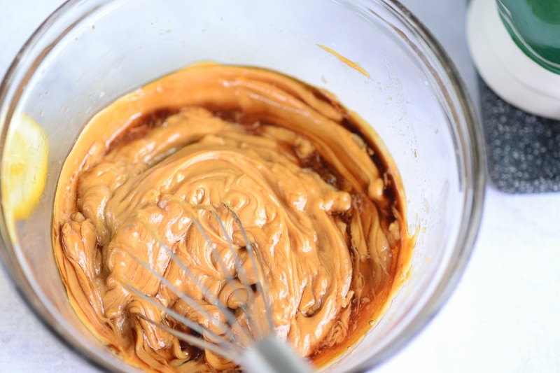 whisking thai peanut sauce