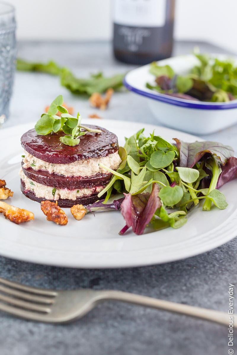 vegan roasted beetroot napoleon