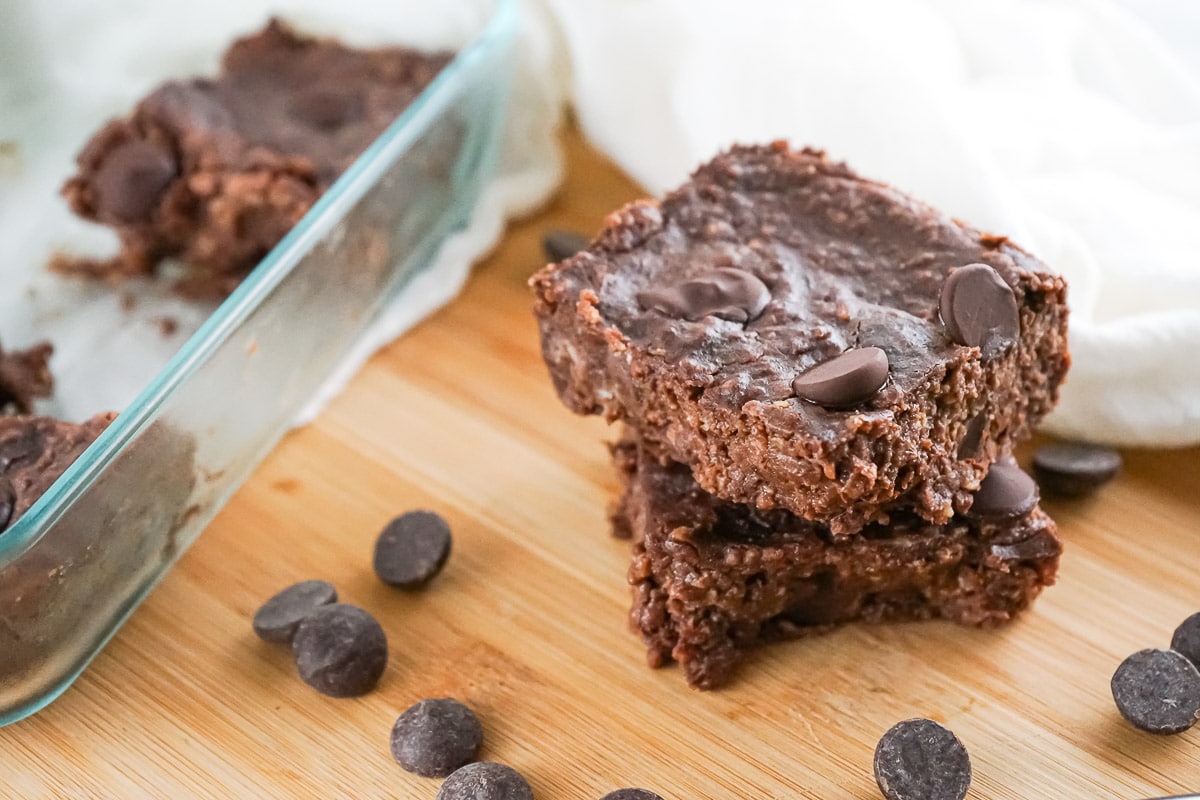 Vegan Black Bean Brownies being served 