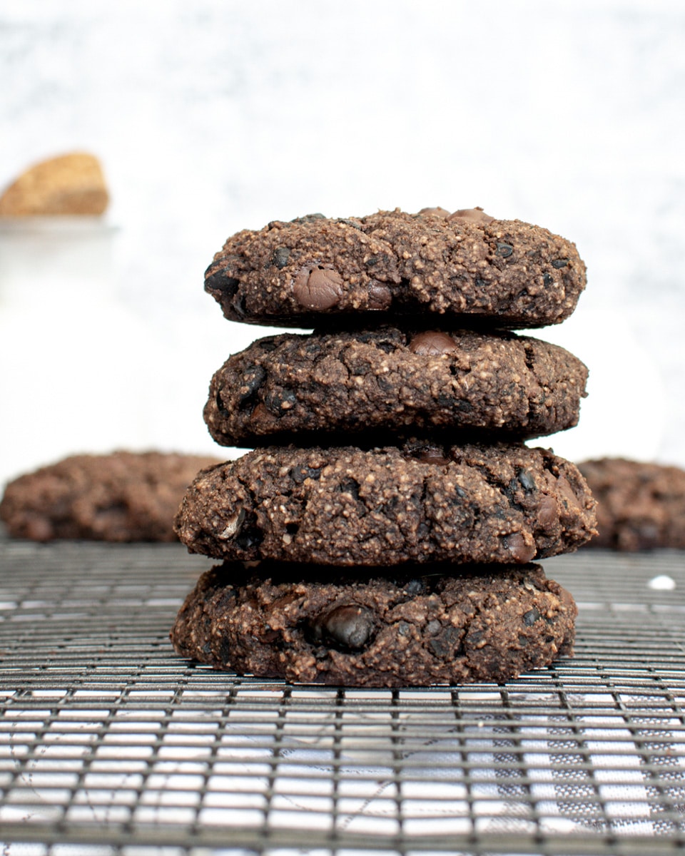 stack of black bean cookies