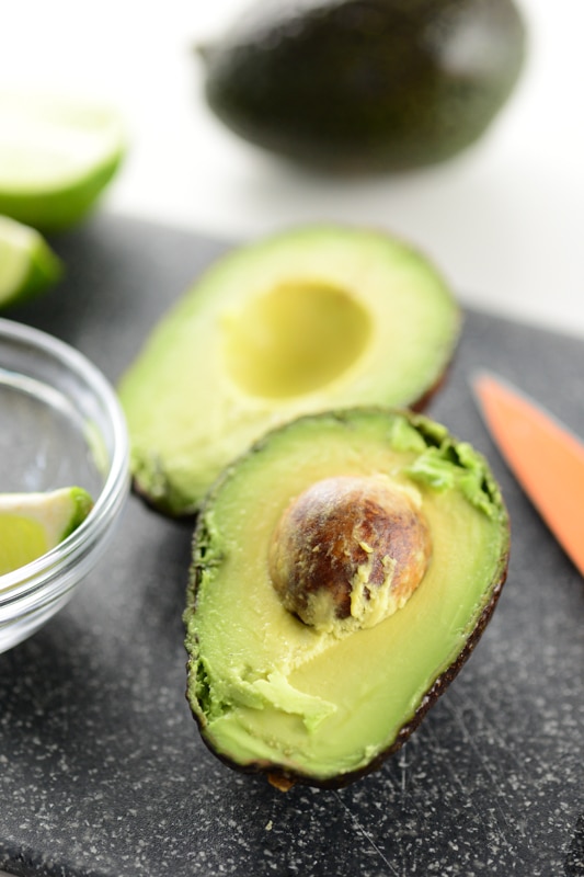 avocado sliced in half