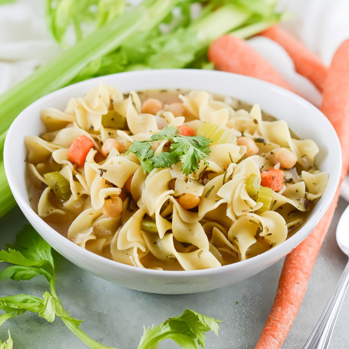 One-Pot Vegan Chicken Noodle Soup (30-Minute)