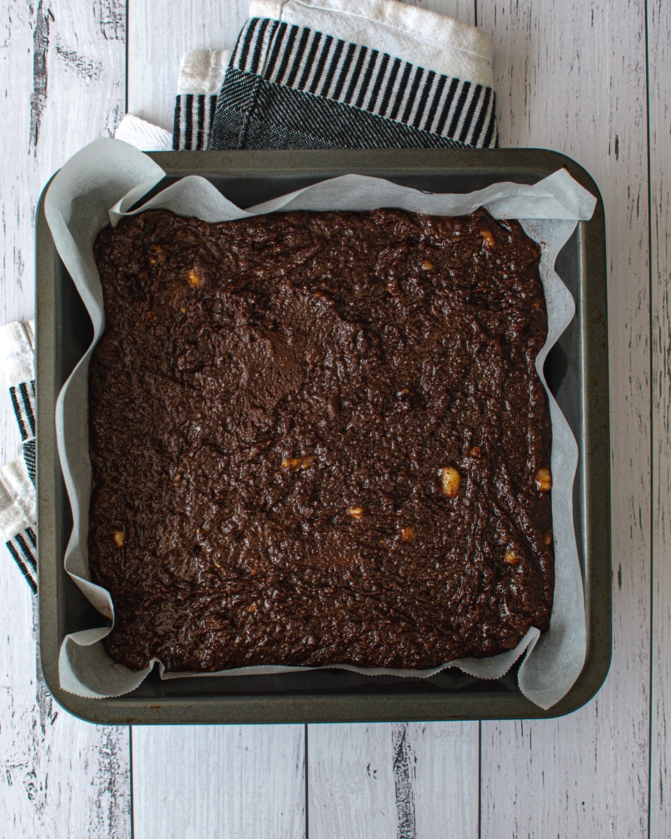 pan of vegan fudge